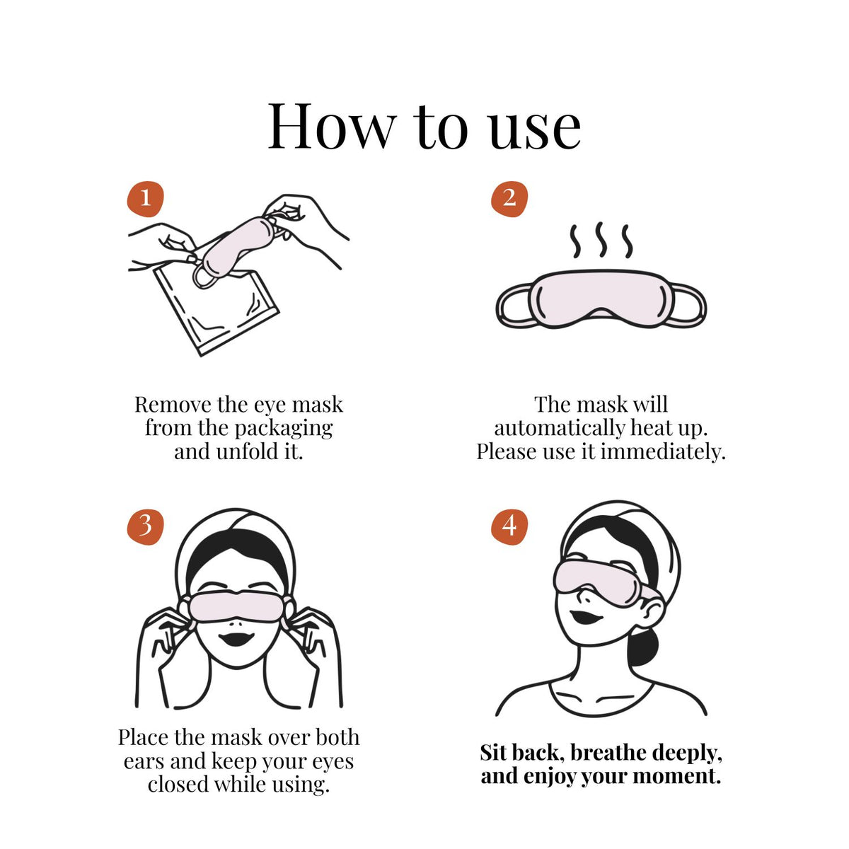 Variété de masques oculaires à vapeur - lot de 5