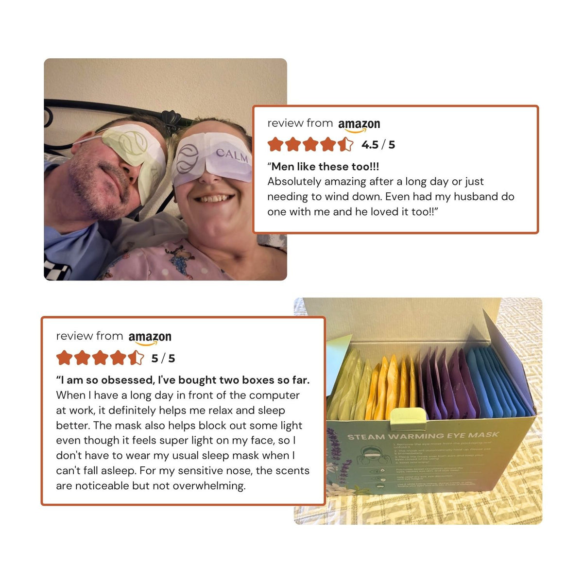 Variété de masques oculaires à vapeur - lot de 5