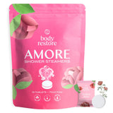 Amore Floral Rose Shower Steamers – lot de 15
