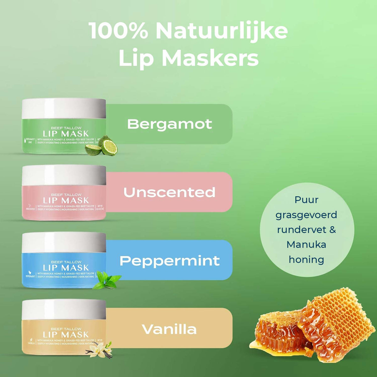Masque à lèvres au suif de bœuf – bergamote