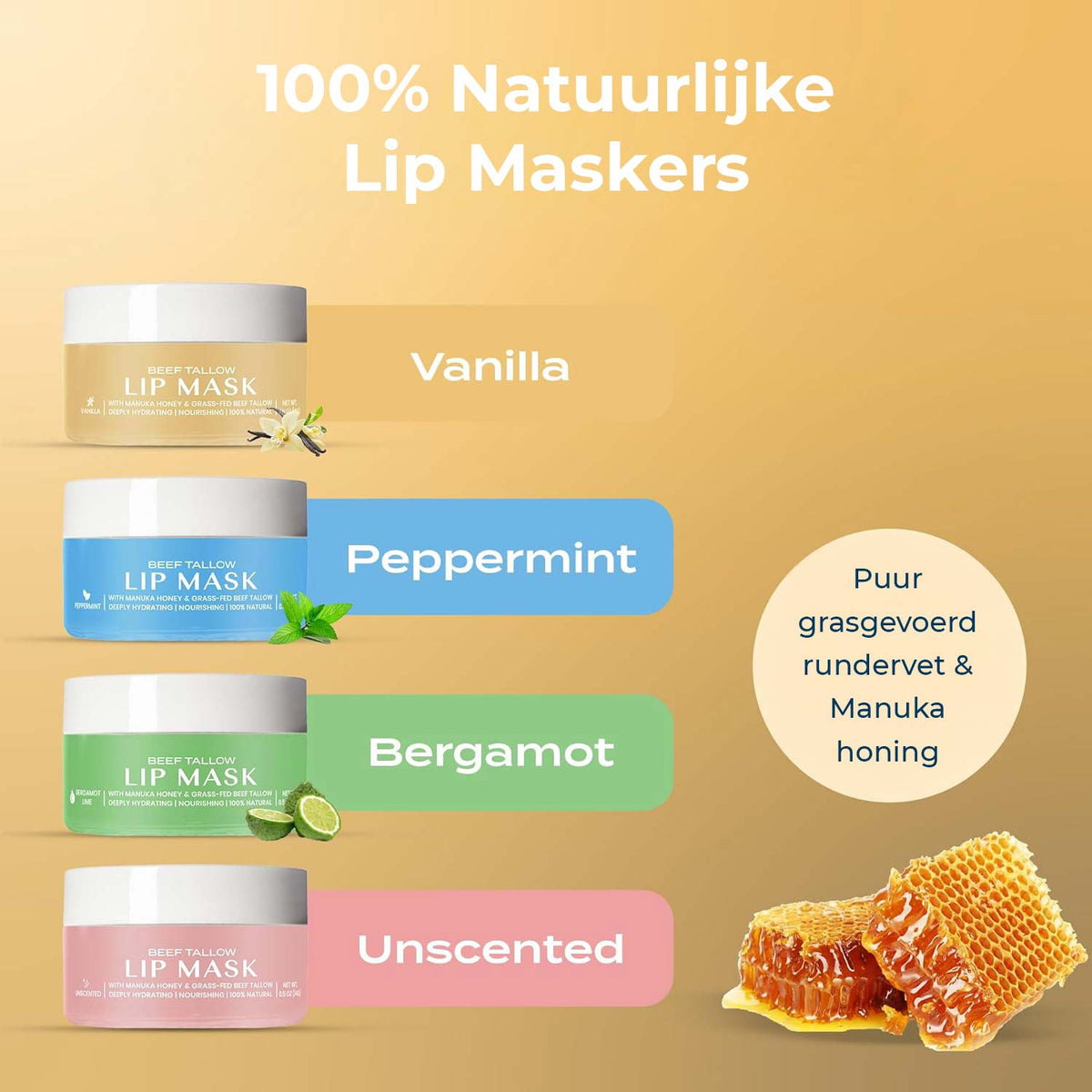 Masque à lèvres au suif de bœuf – vanille