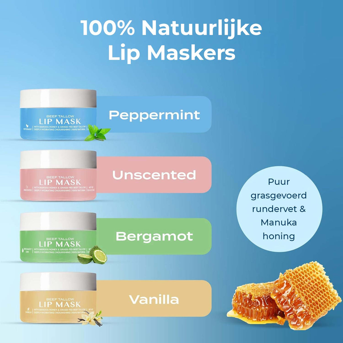 Masque à lèvres au suif de bœuf – menthe poivrée