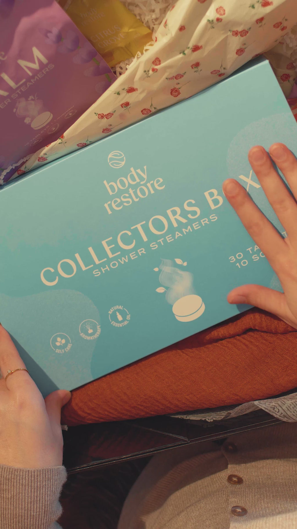 Coffret de soins personnels complet - Shower Steamers, masques pour les yeux et sels de bain